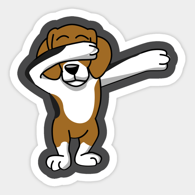 Cute Dabbing Beagle Dab Dance Sticker by teepartee